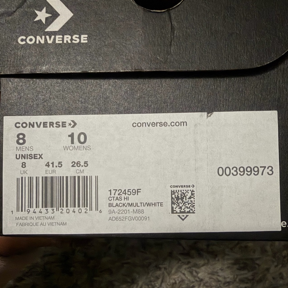 Converse All Star Black and Yellow Sunflower Sneakers Unisex 10W/8M - Picture 4 of 6